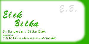elek bilka business card